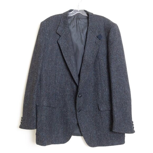 Vintage Tweed Sport Coat Wool Blazer Jacket Elbow Patches England 48 L Moores - Picture 1 of 16